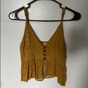 yellow tank top crop size large